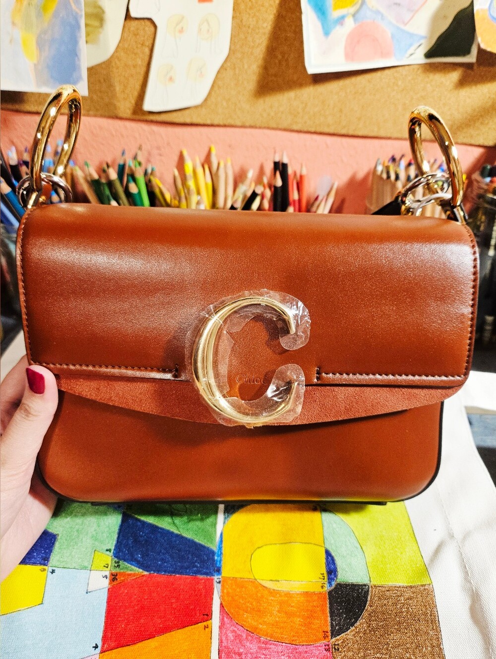 Chloé Double Carry Brown Leather Shoulder Bag